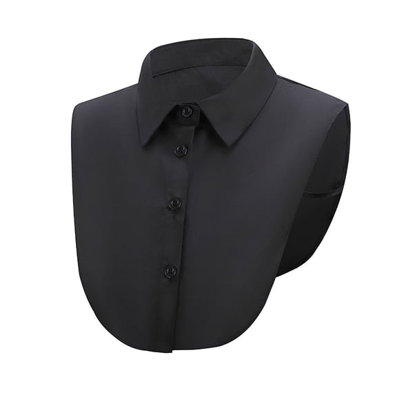 Lumtrix Womens Mens False Collar Shirt Detachable Fake Collar Solid Color Tops Accessories Black One Size