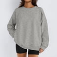 thumbnail image 1 of Lumtrix Womens Oversized Long Sleeve Sweatshirt Casual Crewneck Cute Pullover Tops Lightweight Sweatshirt 2025 Fashion Gray M, 1 of 6