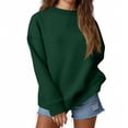 thumbnail image 1 of Lumtrix Womens Oversized Long Sleeve Sweatshirt Casual Crewneck Plain Pullover Tops 2025 Fashion Fall Clothes Y2K Hoodie Dark Green XL, 1 of 6