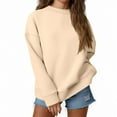 thumbnail image 1 of Lumtrix Womens Oversized Long Sleeve Sweatshirt Casual Crewneck Plain Pullover Tops 2025 Fashion Fall Clothes Y2K Hoodie Khaki XL, 1 of 6