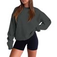 thumbnail image 1 of Lumtrix Womens Oversized Sweatshirt Casual Long Sleeve Crewneck Drop Shoulder Pullover Retro Work Holiday 2026 Fall Winter Tops Dark Gray M, 1 of 6