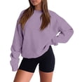 thumbnail image 1 of Lumtrix Womens Oversized Sweatshirt Casual Long Sleeve Crewneck Drop Shoulder Pullover Retro Work Holiday 2026 Fall Winter Tops Light Purple L, 1 of 6