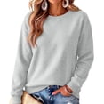 thumbnail image 1 of Lumtrix Womens Oversized Sweatshirts Fleece Solid Tops Fall Winter Crewneck Pullover Caasual Long Sleeve Shirts Gray 3XL, 1 of 4
