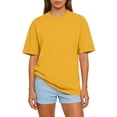thumbnail image 1 of Lumtrix Womens Oversized T Shirts Short Sleeve Crewneck Summer Casual Loose Basic Tee 2026 Trendy Fashion Clothes Gold M, 1 of 4