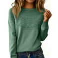 thumbnail image 1 of Lumtrix Womens Pullover Sweaters Crewneck Long Sleeve Hollow Out Crochet Tops Fall Winter Loose Clothing Turquoise XL, 1 of 5