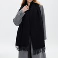 thumbnail image 1 of Lumtrix Womens Scarf Oversized Solid Color Tassel Shawl Wrap Warm 70.87 Inch Long Scarf Black One Size, 1 of 9