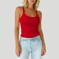 thumbnail image 1 of Lumtrix Womens Scoop Neck Ribbed Knit Tank Top Cotton Tops Slim Fitted Casual Basic Sleeveless Shirts Spaghetti Strap Camisole Shirts Red XL, 1 of 7
