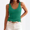 thumbnail image 1 of Lumtrix Womens Scoop Neck Tank Tops Sleeveless Ribbed Knit Scallop Edge Shirts Summer Casual Sweater Vest Fitted Tee Green L, 1 of 6