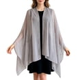 thumbnail image 1 of Lumtrix Womens Shawls Wraps Sheer Chiffon Shawl for Evening Gowns, Stylish Wedding Cover Up Summer Sun Protection Gray One Size, 1 of 5