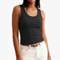thumbnail image 1 of Lumtrix Womens Sleeveless Scoop Neck Built In Bra Tank Tops 2026 Summer Casual Basic Slim Fit Ribbed Knit Racerback Workout Cami Shirts Black M, 1 of 5