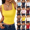 thumbnail image 1 of Lumtrix Womens Square Neck Crop Tank Tops Sleeveless Summer Going Out Shirt Casual Slim Fit Blouse Black L, 1 of 5