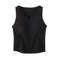 thumbnail image 1 of Lumtrix Womens Tank Tops Built In Bra Summer V Neck Sleeveless Basic Tee Ribbed Fitted Casual Shirts 2026 Trendy Clothes Black S, 1 of 7