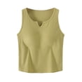 thumbnail image 1 of Lumtrix Womens Tank Tops Built In Bra Summer V Neck Sleeveless Basic Tee Ribbed Fitted Casual Shirts 2026 Trendy Clothes Yellow L, 1 of 7