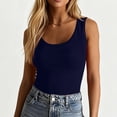 thumbnail image 1 of Lumtrix Womens Tank Tops Scoop Neck Sleeveless Ribbed Tank Summer Casual Basic Thick Strap Slim Fitted Tops Dark Blue XL, 1 of 4