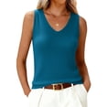 thumbnail image 1 of Lumtrix Womens V Neck Sweater Vest 2026 Spring Summer Sleeveless Knit Shirts Basic Vacation Loose Fit Tank Tops Cyan L, 1 of 4