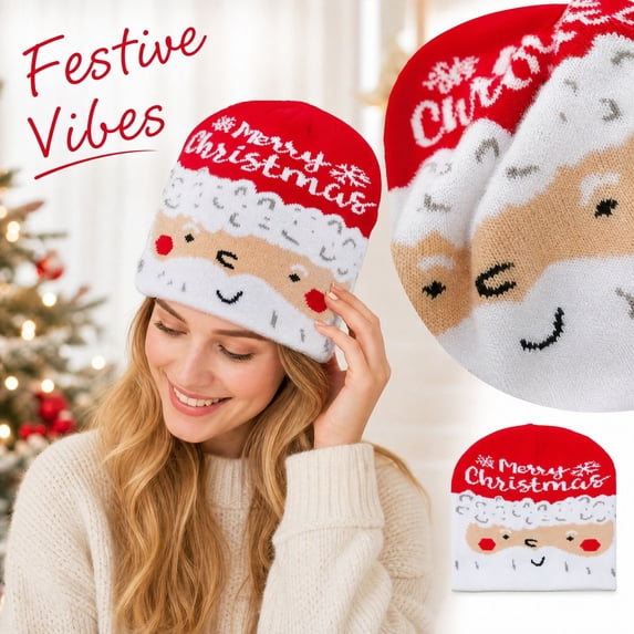 Lumtrix Womens Winter Beanie Hat For Women Winter Warm Knit Hats Soft Stretchy Caps Cute Pattern Outdoor Caps F One Size
