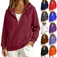 thumbnail image 1 of Lumtrix Womens Zip Up Hoodie Oversized Sweatshirt Soft Fleece Pullovers Comfy Sweatshirts with Pocket Navy L, 1 of 10