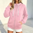thumbnail image 1 of Lumtrix Zip Up Hoodie Women Long Sleeve Fall Winter Oversized Sweatshirts Zipper Oversized Cute Track Jackets With Pockets Pink S, 1 of 5