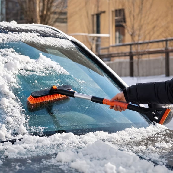 Lumulena 2 in 1 Snow Brush and Ice Scraper for Car Orange, Automotive ...