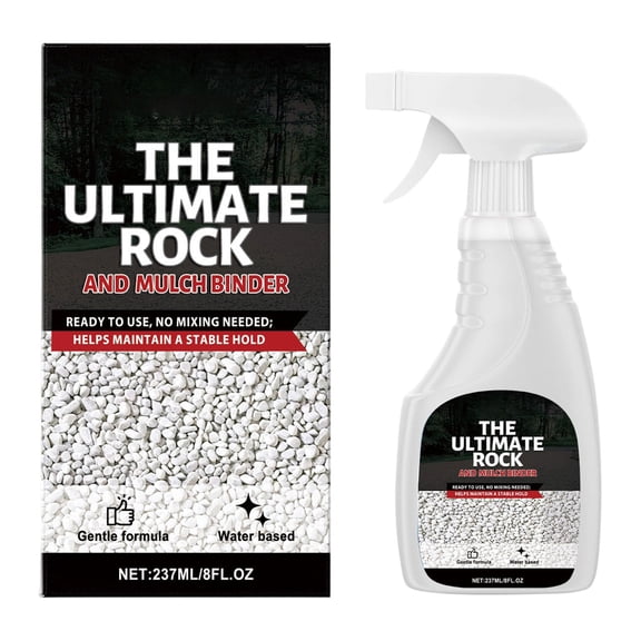 Lumxatz 237ml Spray On Rock and Mulch Adhesive, Weather-Resistant Garden Landscape Binder for Gravel Mulch and Rocks, Outdoor Landscape Sealant,Grey - 8x16.2,8x16.2