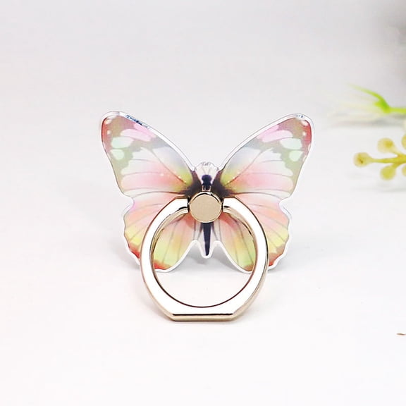 Lumxatz Butterfly Phone Ring Holder, 360° Rotating Phone Stand, Cute Cell Phone Finger Grip, for Smartphone Tablet Secure Grip Kickstand,Pink