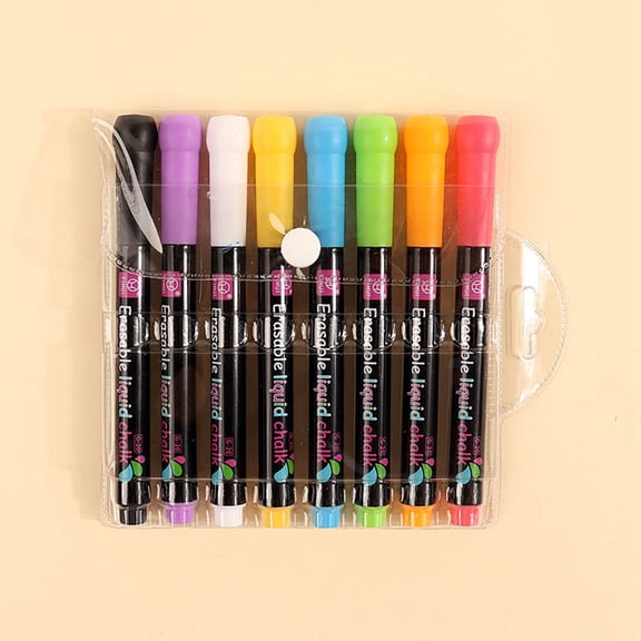 Lumxatz Erasable Liquid Chalk Markers Vibrant Colors Fine Tip for Blackboard Glass LED Signs 8.8x5.9x0.5 Inch,8 colors