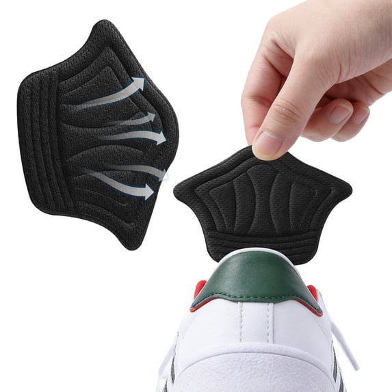 Lumxatz Heel Cushion Inserts, Self-Adhesive Shoe Heel Pads for Loose Shoes, Anti-Blister Heel Grips for Sneakers and High Heels, 4.45" x 3.15",Black,One Size
