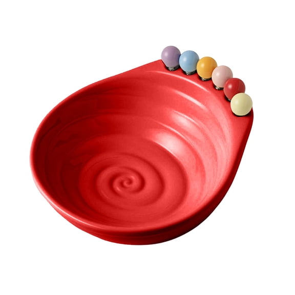 Lumxatz Large Fruit Serving Platter with 6 Forks, Party Tray for Fruits and Desserts, High Capacity Snack Platter for Family Gatherings, Picnics and Afternoon Parties Red