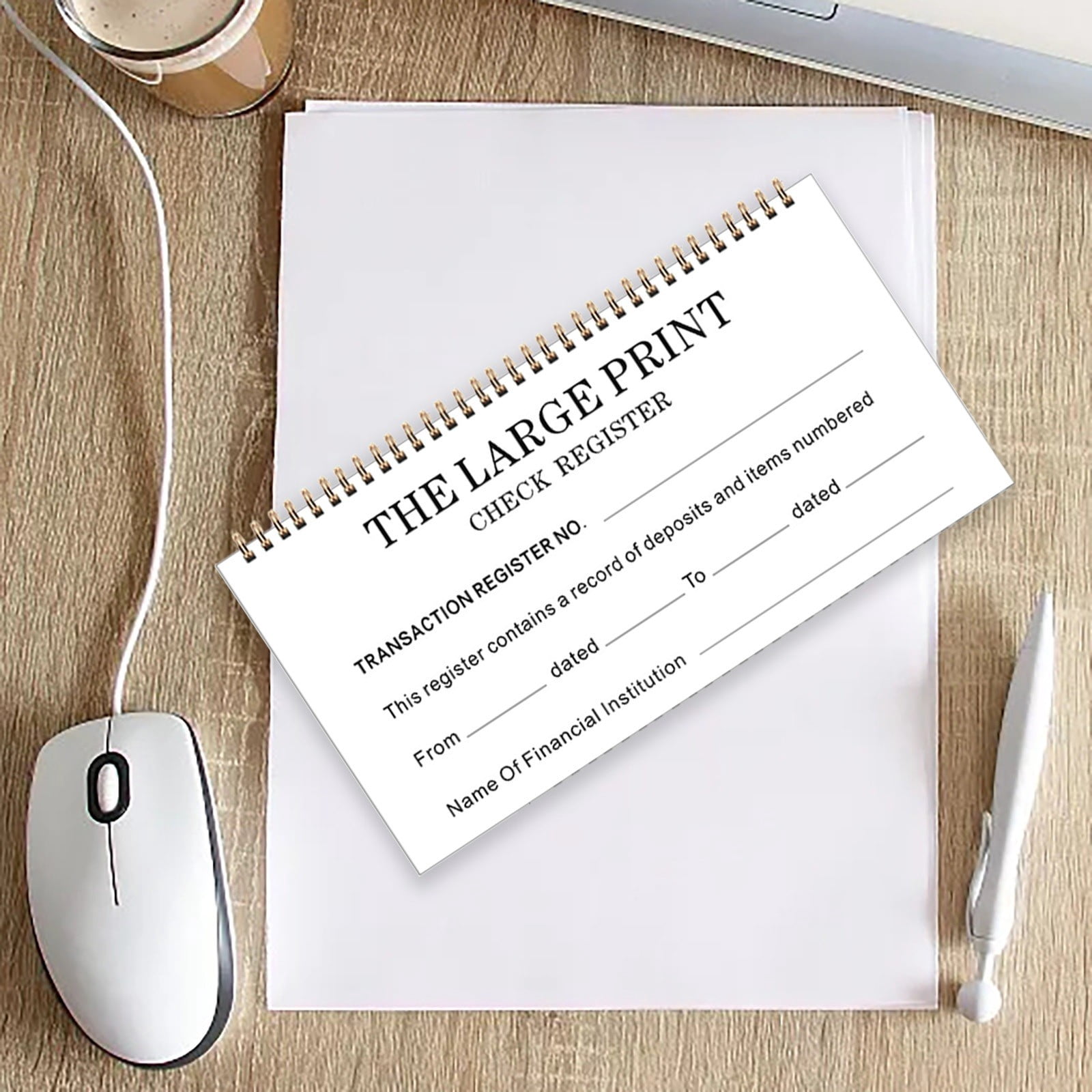 Financial Printable Register Lumxatz Large Print Check Register Book, Spiral-Bound Financial ...