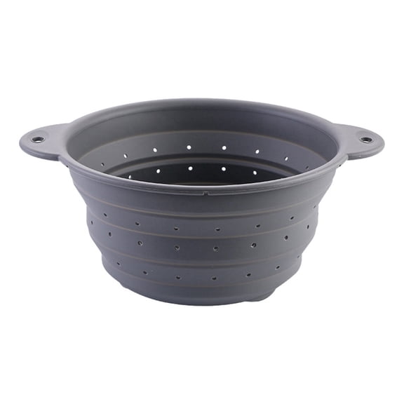 Lumxatz Round Silicone Collapsible Colander, Heat Resistant Foldable Strainer for Vegetables and Fruits, Telescopic Drain Basket for Outdoor Camping and Home Kitchen GY2