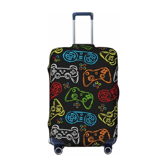 Lumxatz Stretchy Cartoon Luggage Cover, Elastic Suitcase Protector for Travel, Home Textile Storage and Dust Protection Black