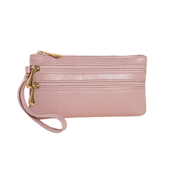 Lumxatz Women's Wristlet Wallet with Phone Holder PU Leather Long Pocket Purse for and Samsung RFID Blocking Card Slots & Wrist Strap Daily Use & Travel,Pink