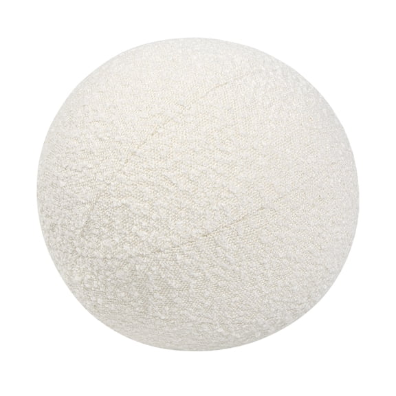 Luna 12" Round Sphere Accent Ball Throw Pillow Ivory White Boucle