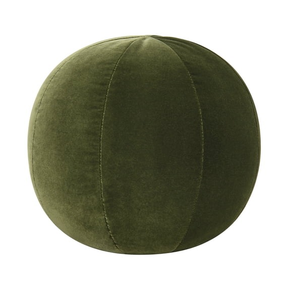 Luna 12" Round Sphere Accent Ball Throw Pillow, Olive Green Performance Velvet