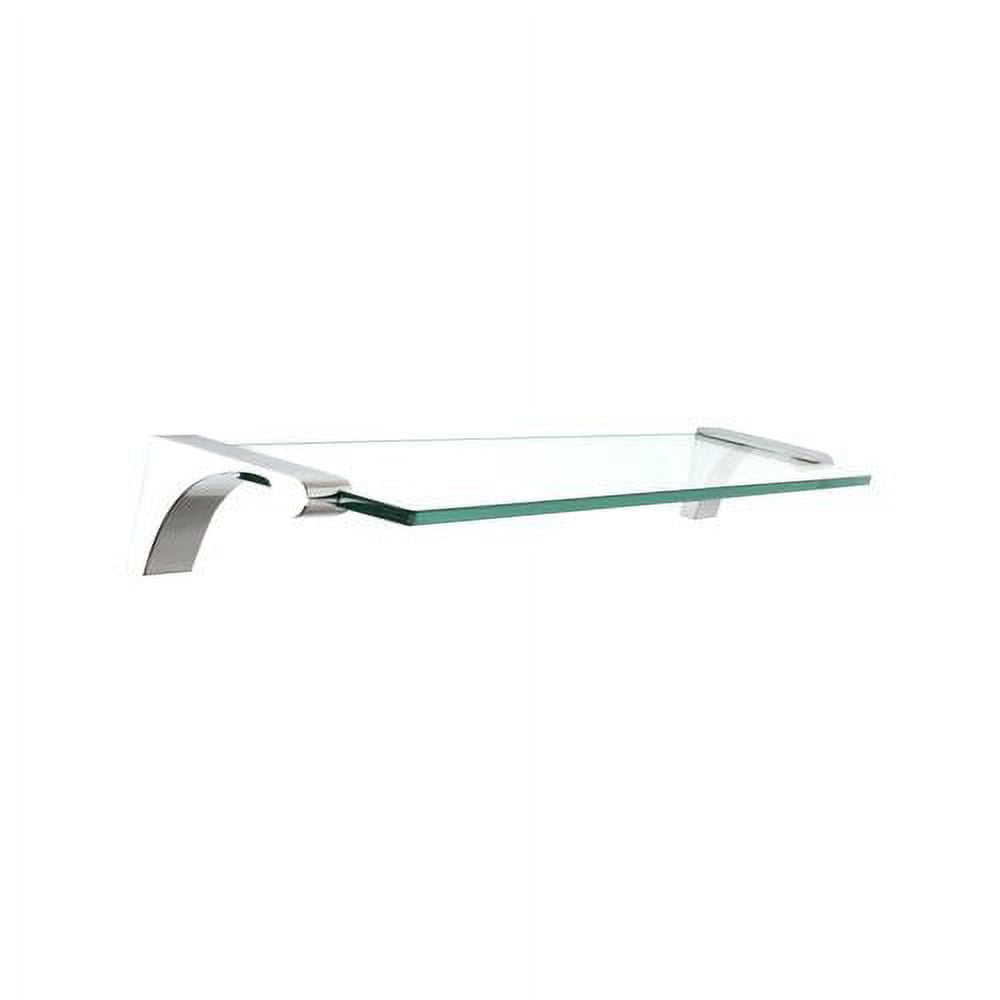 Luna 18'' Polished Chrome Glass Shelf with Brackets