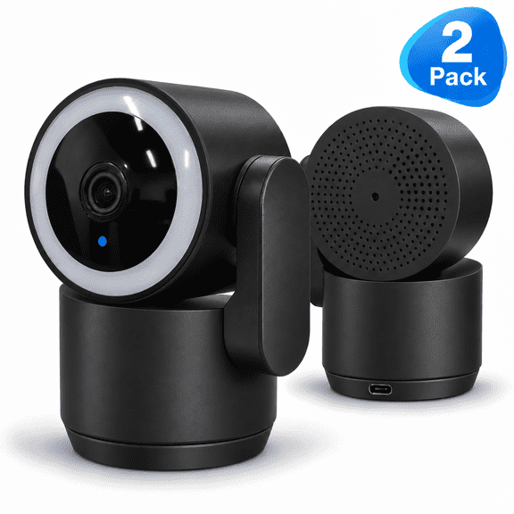 Luna 2K 4MP Indoor Camera 2 Pack, Pet Dog Camera with App, 2.4/5GHz Wi-Fi 6, 360° PT, AI Human/Motion/Sound Detection, Colour night vision, Siren, Privacy Mode, Lifetime Support