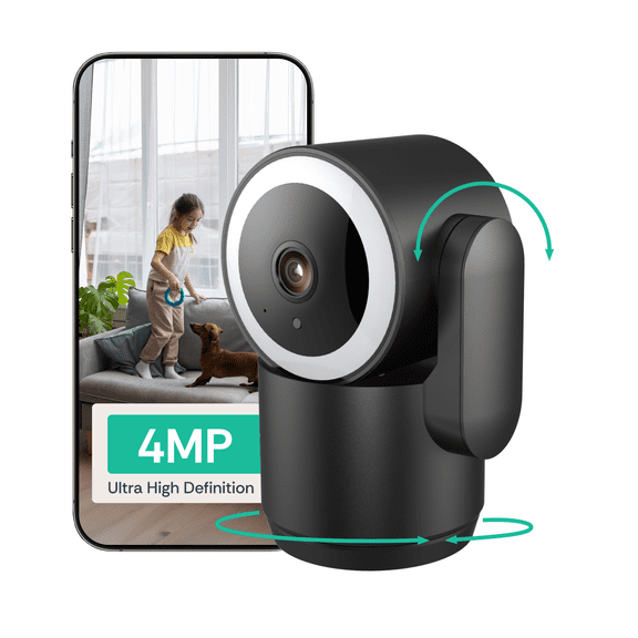 Luna Indoor Security Camera 2K, 4MP Plug-in Camera for Home Security, 2.4/5GHz Wi-Fi 6, Smart AI Detection, Lifetime Support
