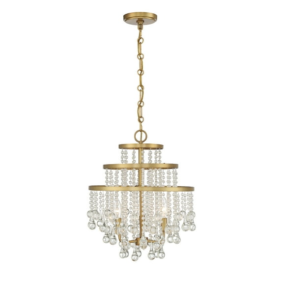 Luna 3-Light Mini Chandelier in Warm Brass