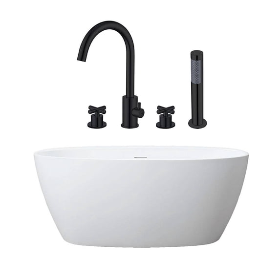 Luna 67 Inch Acrylic Double Ended Freestanding Tub Package
