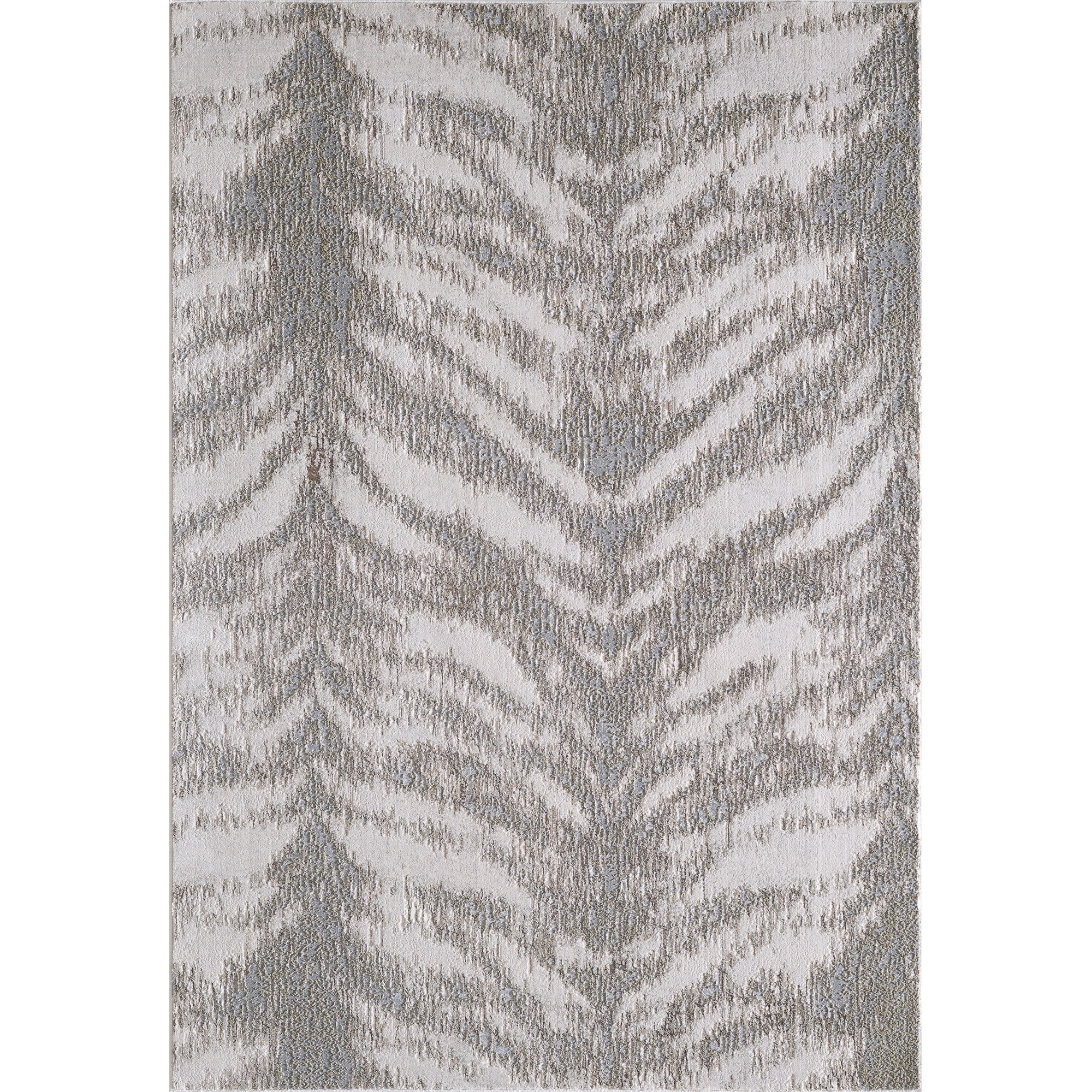 Luna Extra Large Gray and Beige Synthetic Rug
