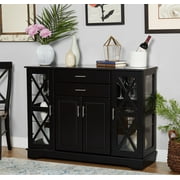 Luna Accent Cabinet with Two Drawers, Black, MDF