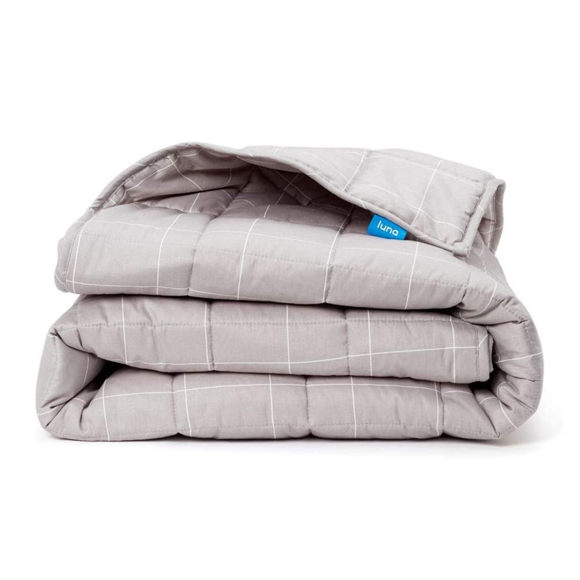 Luna Adult 20 Lb Weighted Blanket, 60 x 80 Inch, Gray/White Boxed