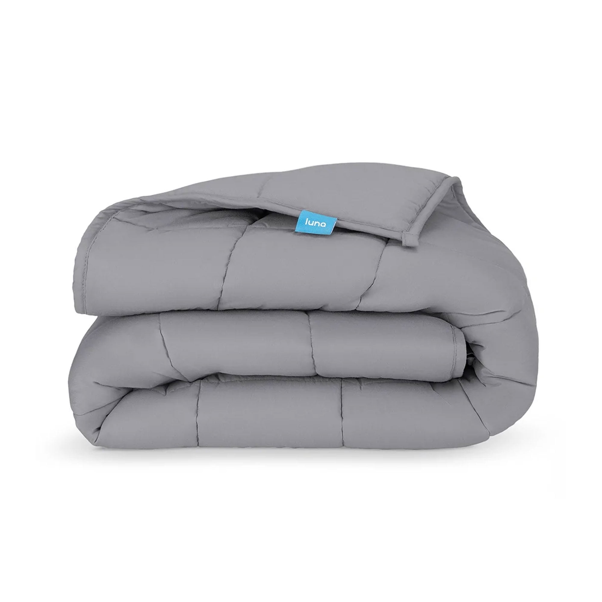 Luna Adult Cotton Weighted Blanket, 72 x 48 Inch, 15 lbs, Dark Grey