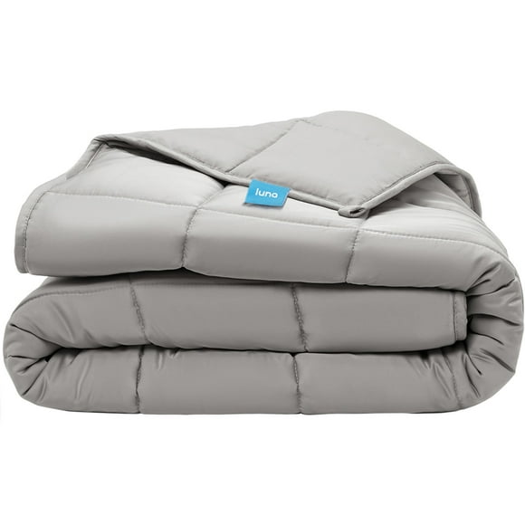 Luna Adult Weighted Blanket - Silky Cooling Bamboo & Premium Glass Beads - 20 Lbs - 60x80 - Queen Size Bed - Designed in USA - Heavy Cool Weight for Hot & Cold Sleepers - Light Grey