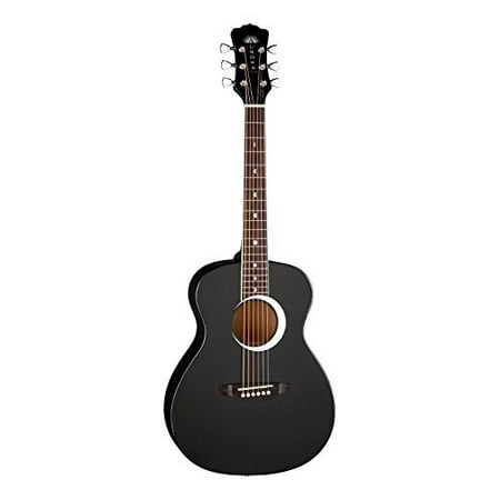 Luna Aurora Borealis 3/4 Acoustic Guitar, Black Pearl
