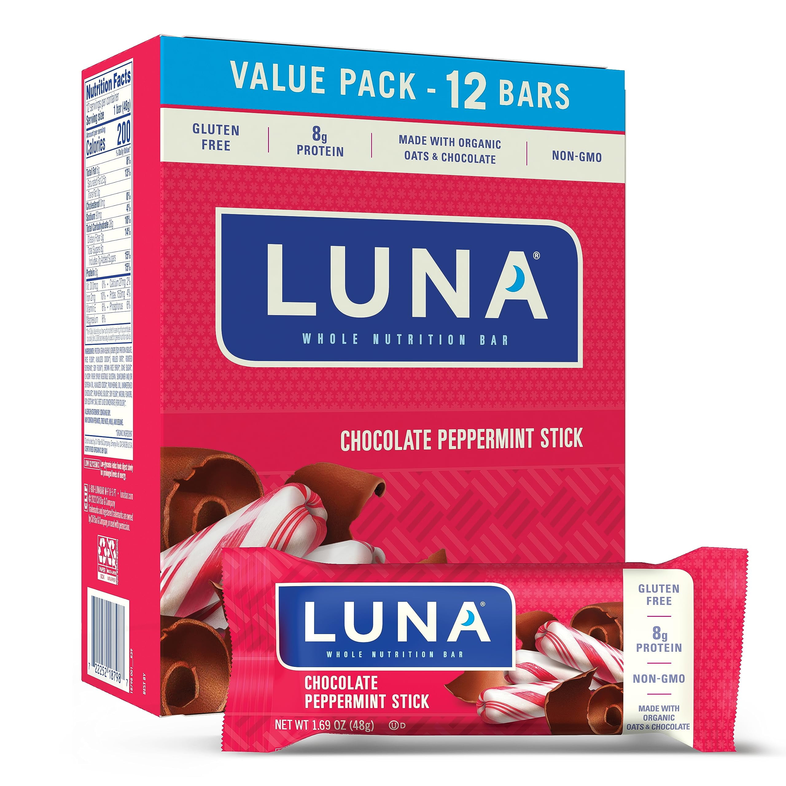 Luna Bar Chocolate Peppermint Stick GlutenFree NonGmo 79G