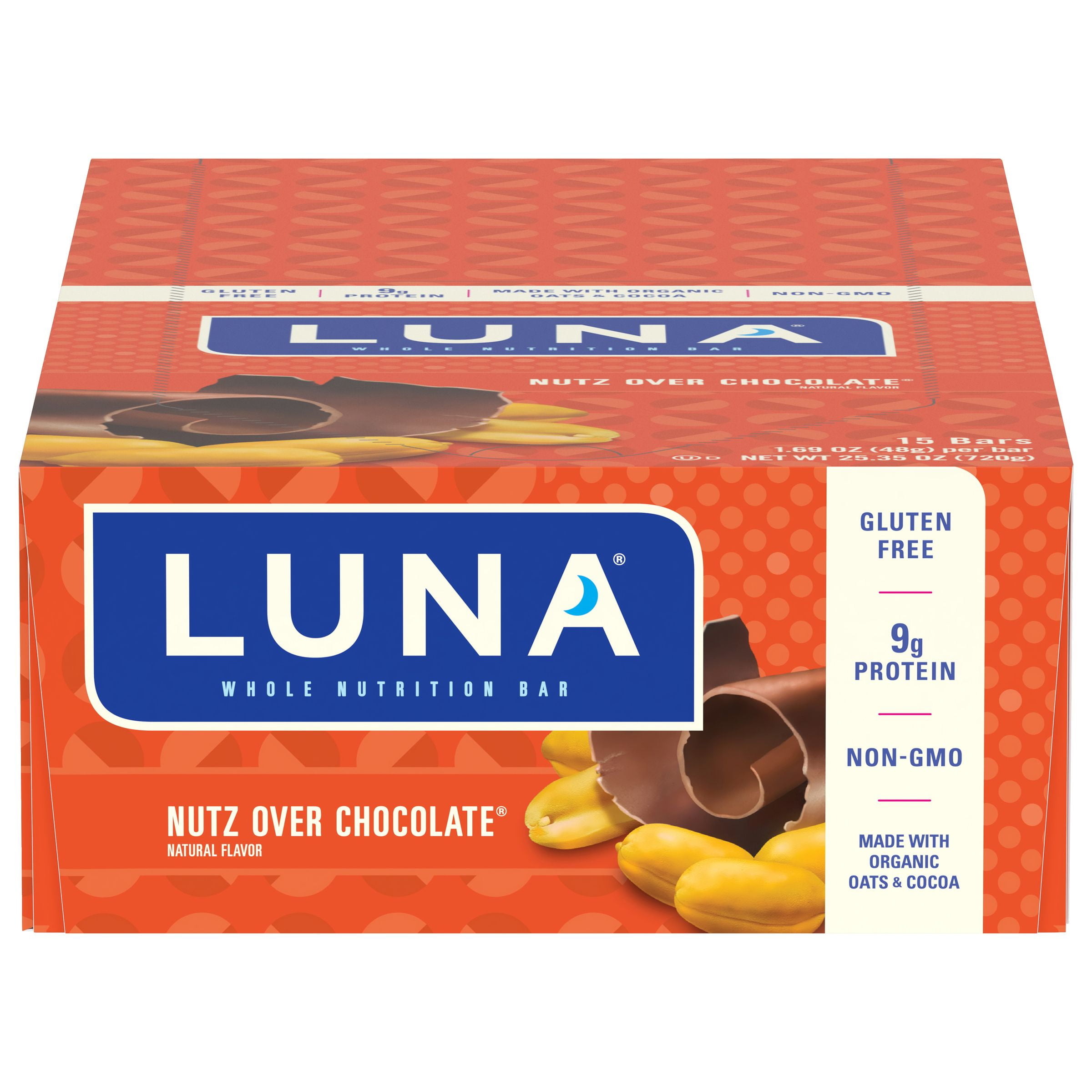 Luna Bar Nutz Over Chocolate GlutenFree Whole Nutrition Snack