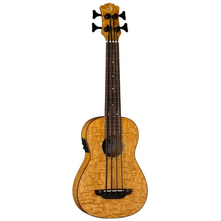 Luna Bari-Bass Ukulele with Preamp-Quilt Top, UKE BBASS QA