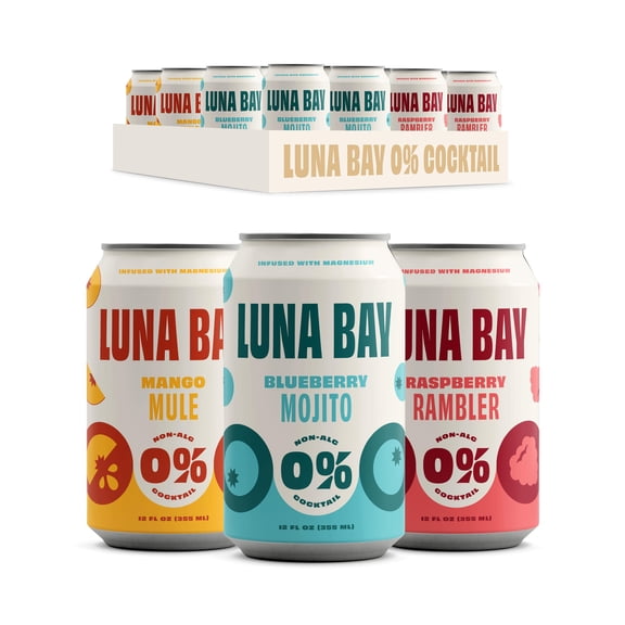Luna Bay Variety Pack Zero Percent Tea Mocktail (12Pack, 12floz Cans)