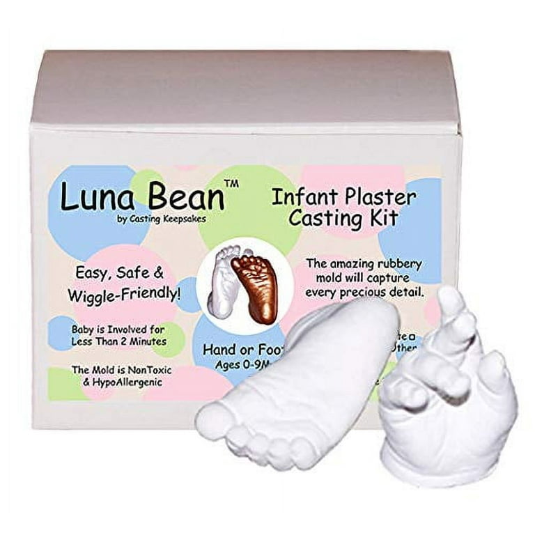 Luna Bean Baby Keepsake Hand Casting Kit - Plaster Hand Mold Casting Kit  for Infant Hand & Foot Mold - Baby Casting Kit for First Birthday,  Christmas
